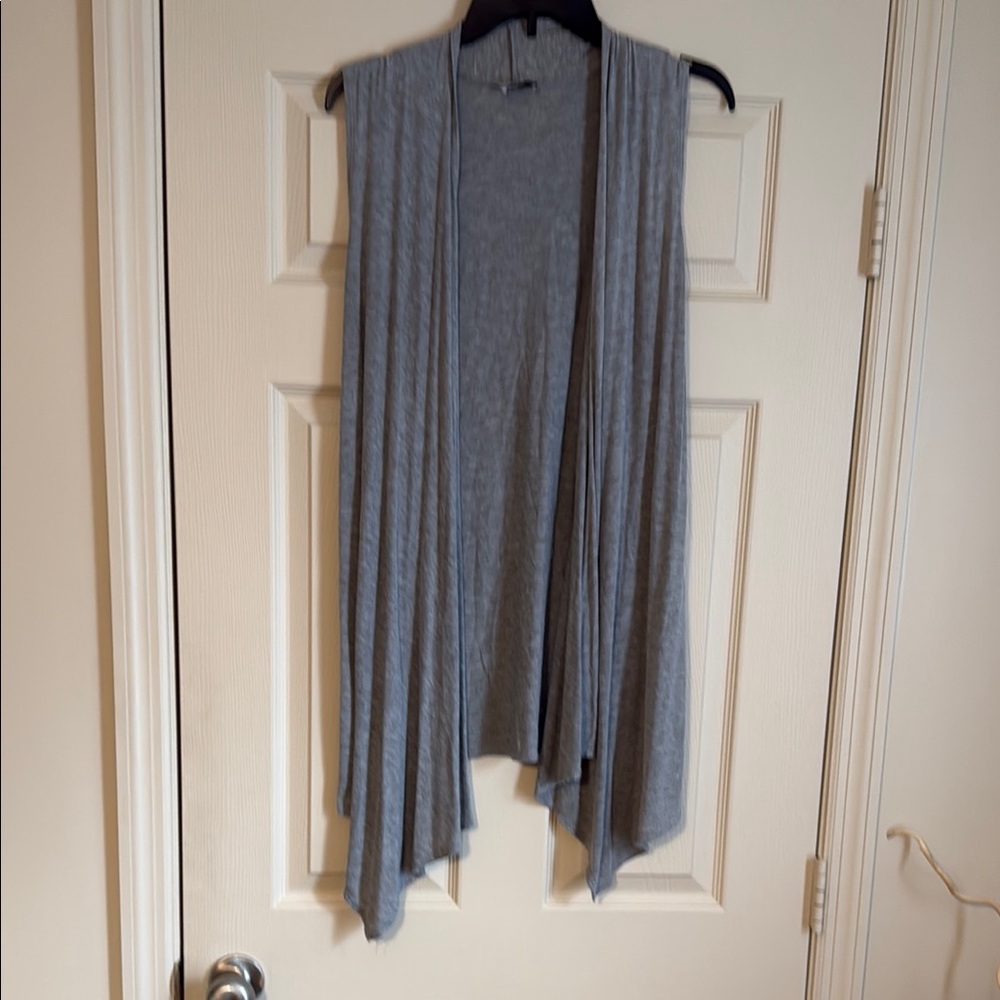 Gray Sleeveless Cardigan Vest